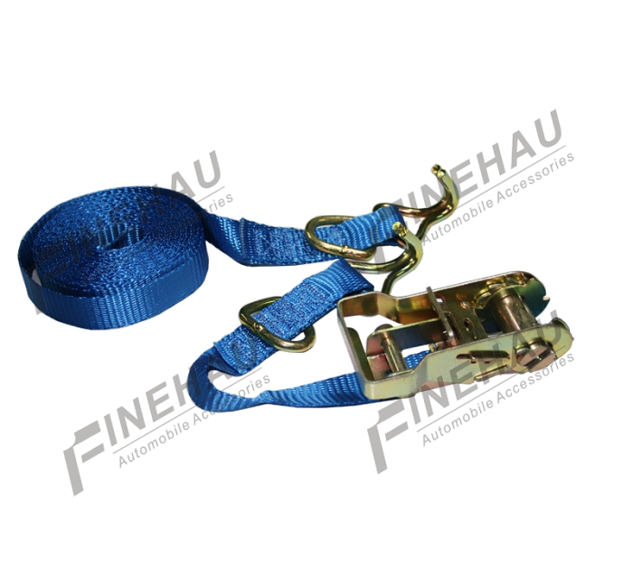 #8110 3000lbs 1" Heavy Duty Ratchet Tie Down with Double J Hooks and Rings